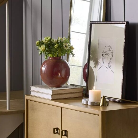 Ceramic Round Chocolate Decorative Vase Dark Red -‎ Threshold Studio McGee - Picture 2 of 4